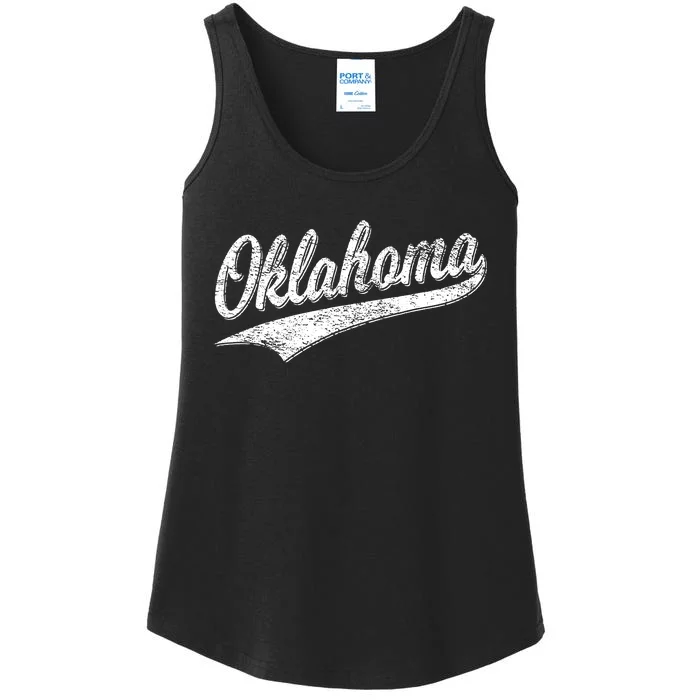 Oklahoma Varsity Script Classic Sports Athletic Jersey Style Ladies Essential Tank