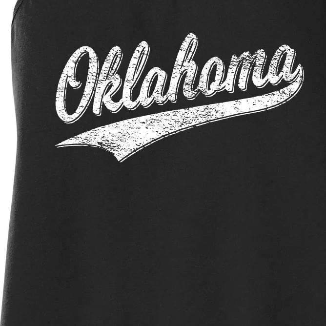 Oklahoma Varsity Script Classic Sports Athletic Jersey Style Women's Racerback Tank