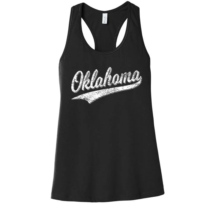 Oklahoma Varsity Script Classic Sports Athletic Jersey Style Women's Racerback Tank