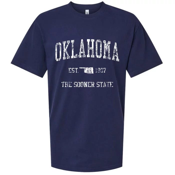 Oklahoma Vintage Sports Design Oklahoman Ok Sueded Cloud Jersey T-Shirt