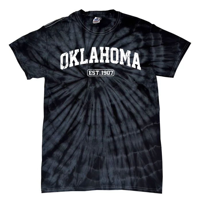 Oklahoma Vintage State Athletic Style Tie-Dye T-Shirt