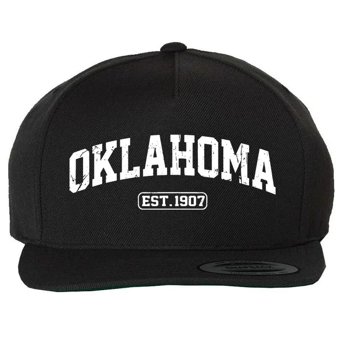 Oklahoma Vintage State Athletic Style Wool Snapback Cap