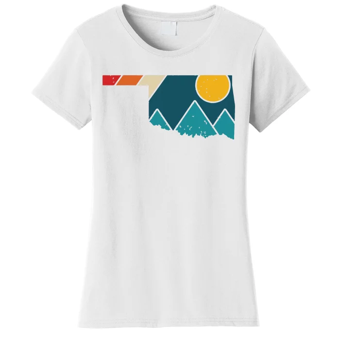 Oklahoma Vintage State Map Mountains Hiking Pride Gift Women's T-Shirt