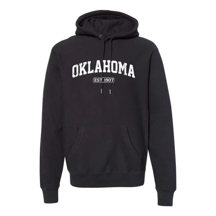 Oklahoma Vintage State Athletic Style Premium Hoodie