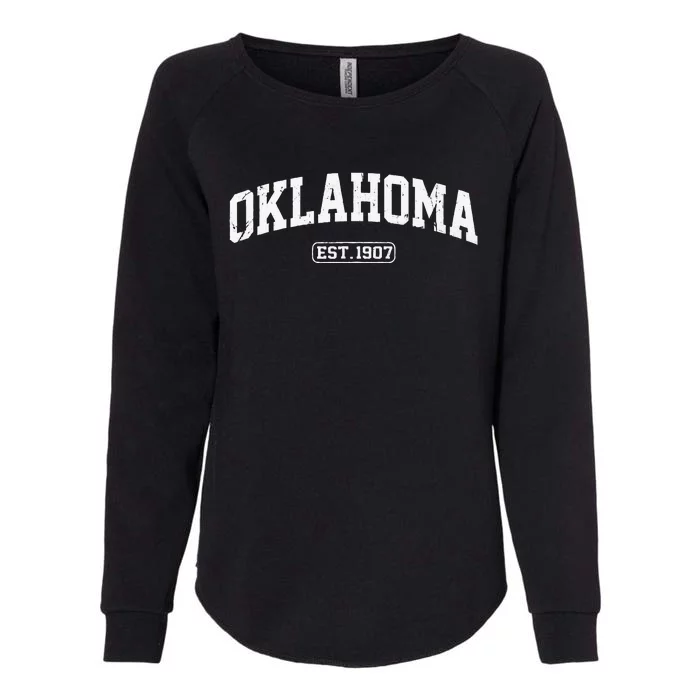 Oklahoma Vintage State Athletic Style Womens California Wash Sweatshirt