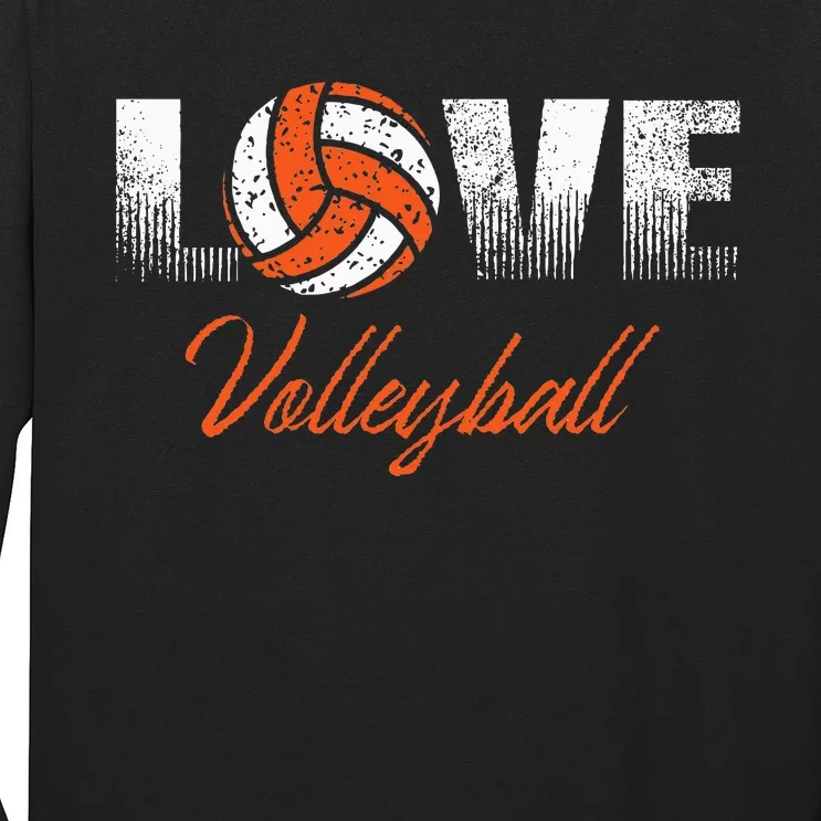 Orange Volleyball Team Or Player Gift Long Sleeve Shirt