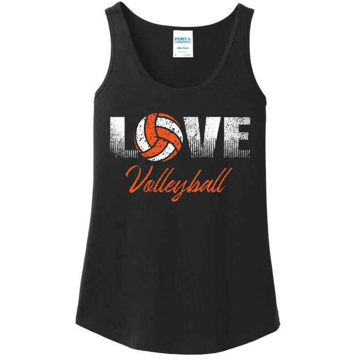 Orange Volleyball Team Or Player Gift Ladies Essential Tank