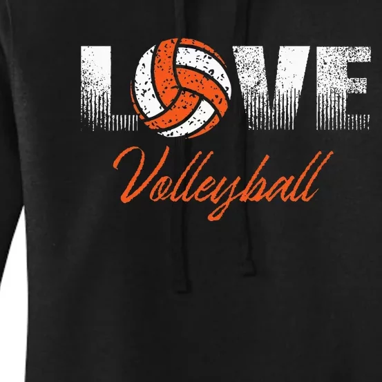 Orange Volleyball Team Or Player Gift Women's Pullover Hoodie