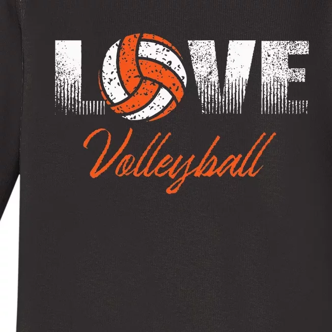 Orange Volleyball Team Or Player Gift Baby Long Sleeve Bodysuit