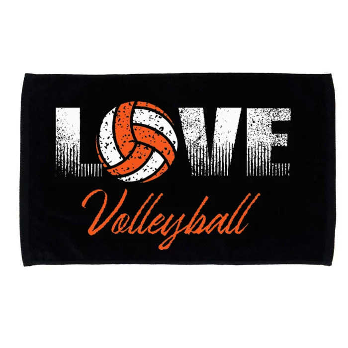 Orange Volleyball Team Or Player Gift Microfiber Hand Towel