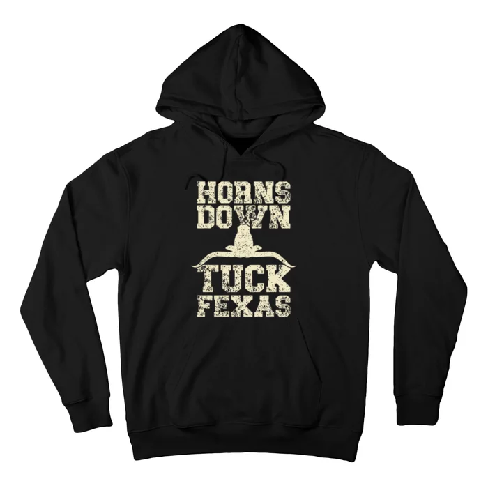 Oklahoma vs Texas Rivalry Horns Down Tuck Fexas Hoodie