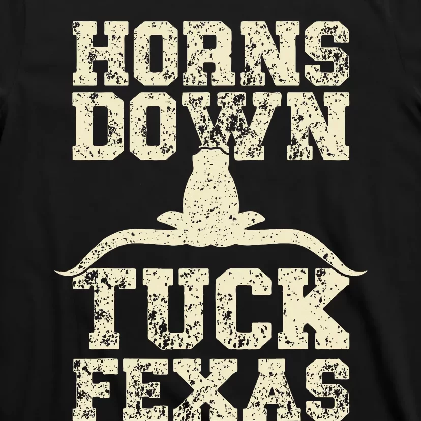 Oklahoma vs Texas Rivalry Horns Down Tuck Fexas T-Shirt