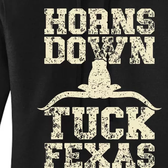 Oklahoma vs Texas Rivalry Horns Down Tuck Fexas Women's Pullover Hoodie