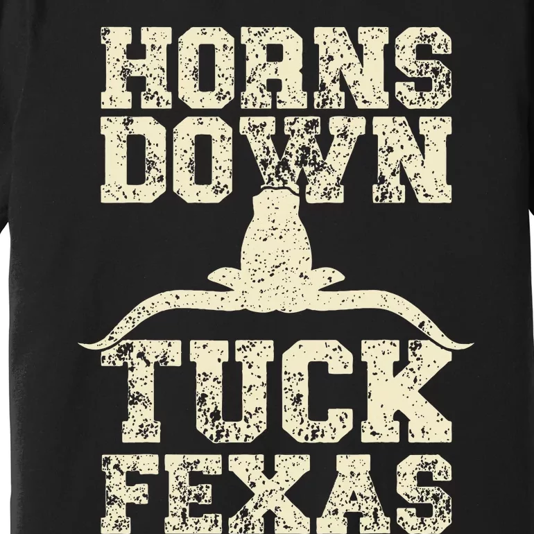 Oklahoma vs Texas Rivalry Horns Down Tuck Fexas Premium T-Shirt