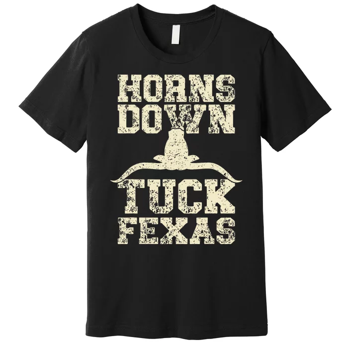 Oklahoma vs Texas Rivalry Horns Down Tuck Fexas Premium T-Shirt