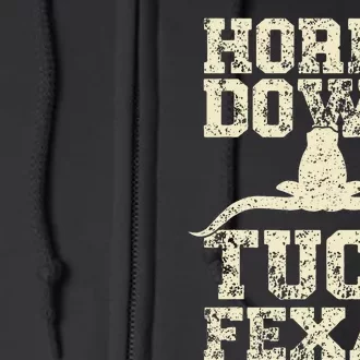 Oklahoma vs Texas Rivalry Horns Down Tuck Fexas Full Zip Hoodie