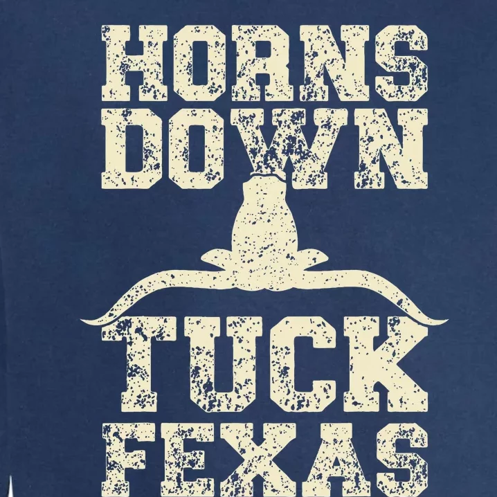 Oklahoma vs Texas Rivalry Horns Down Tuck Fexas Garment-Dyed Sweatshirt