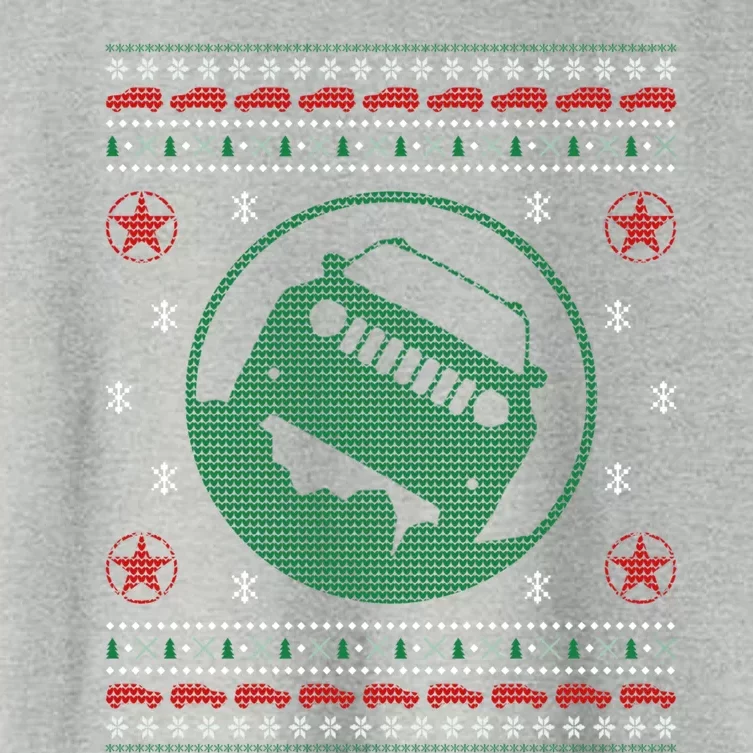 Offroad Vehicle Ugly Christmas Sweater Outdoor Gift Women's Crop Top Tee