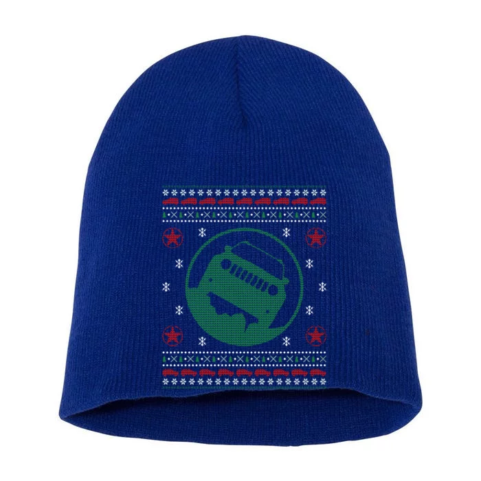 Offroad Vehicle Ugly Christmas Outdoor Gift Short Acrylic Beanie