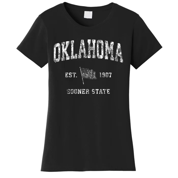 Oklahoma Vintage Us Flag Sports Women's T-Shirt