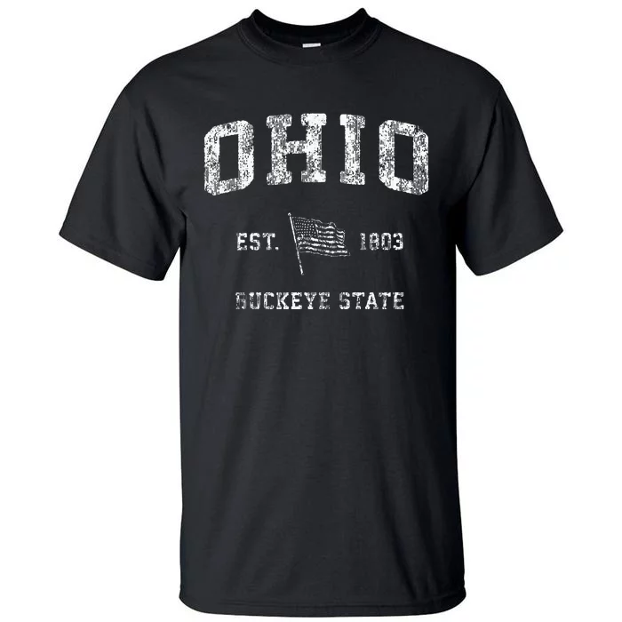 Ohio Vintage US Flag Sports Design Tall T-Shirt