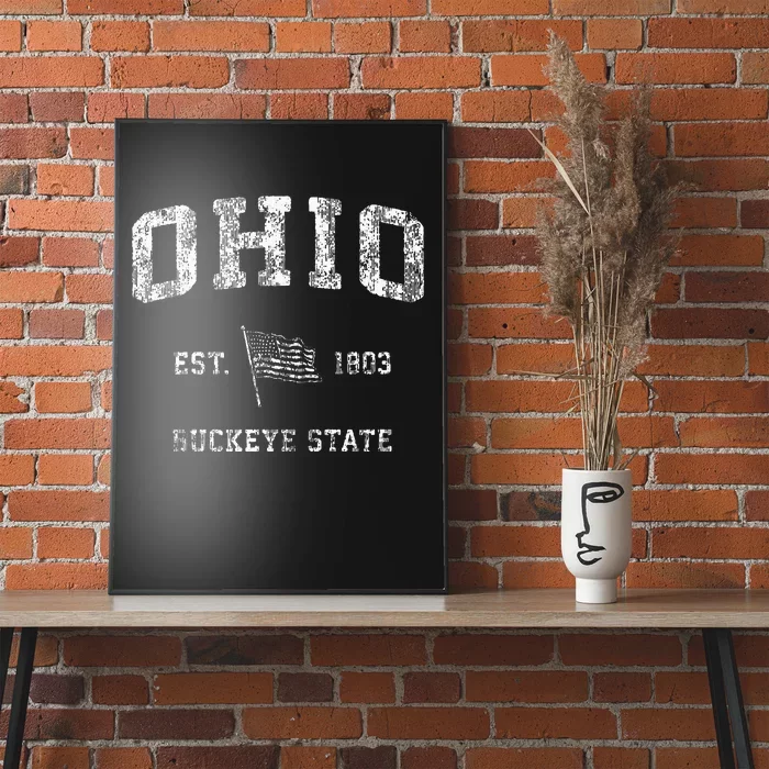 Ohio Vintage US Flag Sports Design Poster