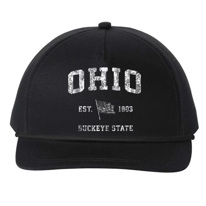 Ohio Vintage US Flag Sports Design Snapback Five-Panel Rope Hat