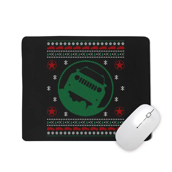 Offroad Vehicle Ugly Christmas Sweater Outdoor Mousepad