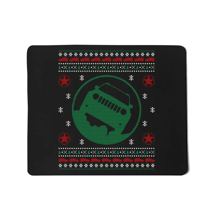 Offroad Vehicle Ugly Christmas Sweater Outdoor Mousepad