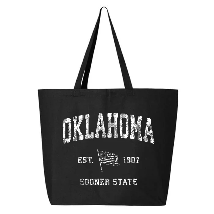 Oklahoma Vintage Us Flag Sports Design 25L Jumbo Tote