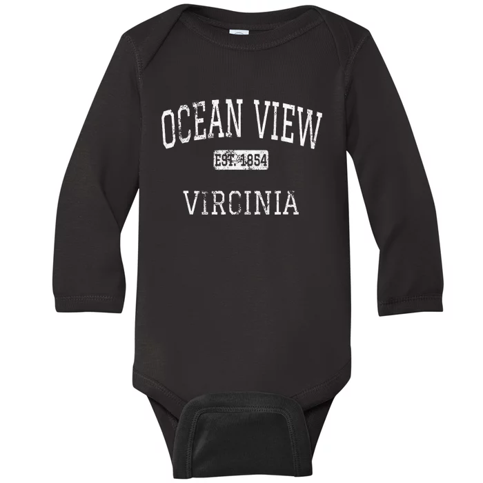 Ocean View Virginia VA Vintage Baby Long Sleeve Bodysuit