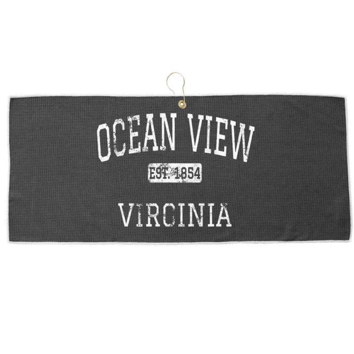 Ocean View Virginia VA Vintage Large Microfiber Waffle Golf Towel