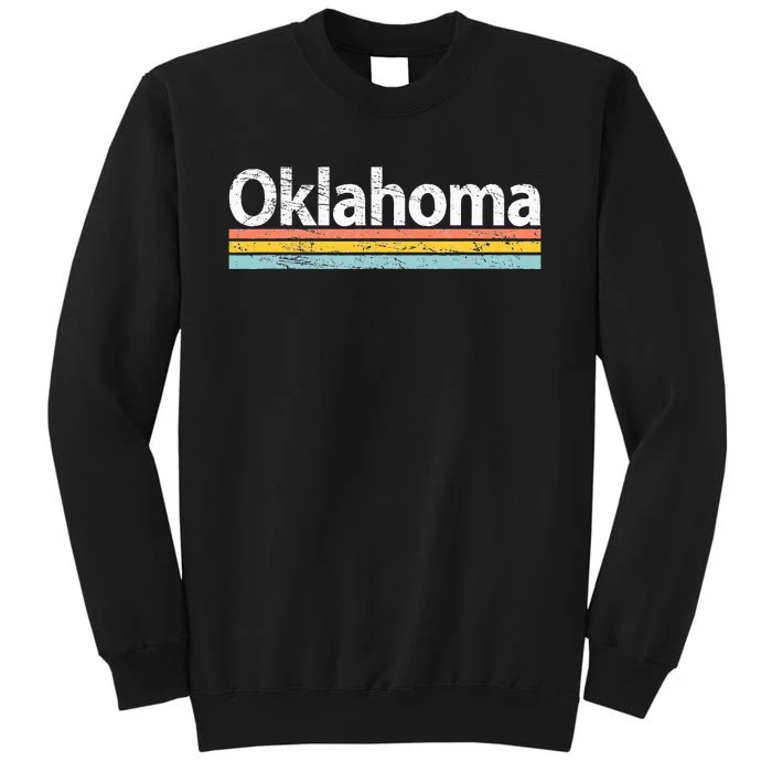 Oklahoma Vintage Worn Design Retro Stripes Classic Tall Sweatshirt