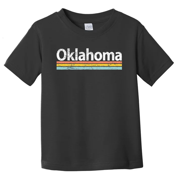 Oklahoma Vintage Worn Design Retro Stripes Classic Toddler T-Shirt