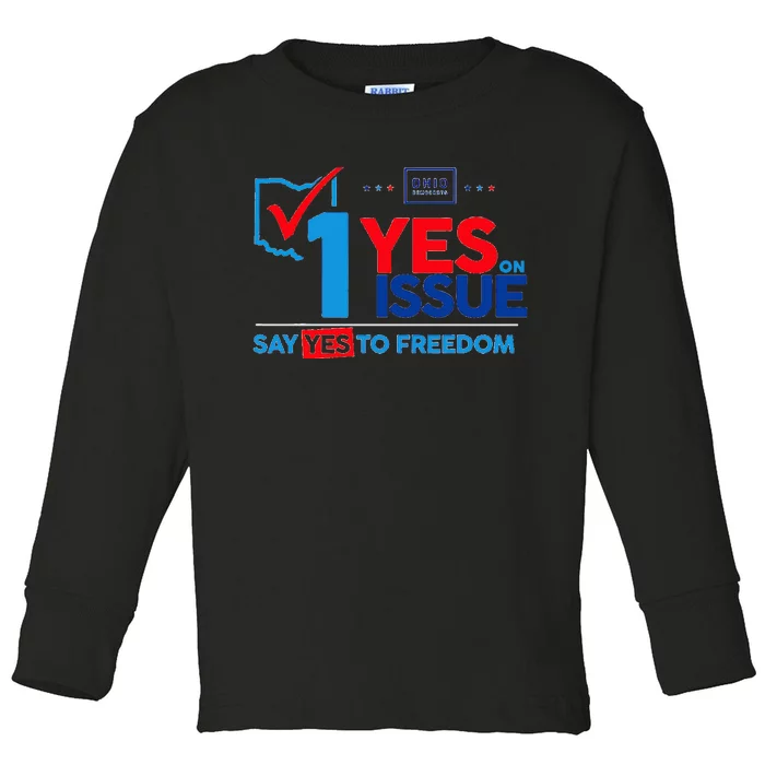 Ohio Vote YES in November on Issue 1 Toddler Long Sleeve Shirt