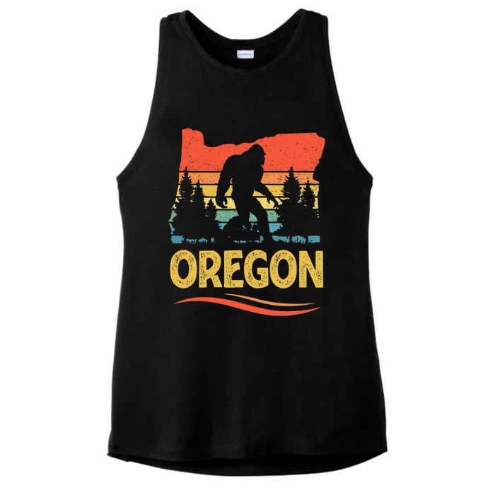 Oregon With A Bigfoot Ladies Tri-Blend Wicking Tank