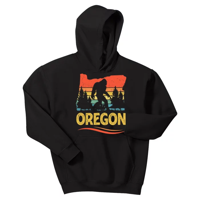 Oregon With A Bigfoot Kids Hoodie