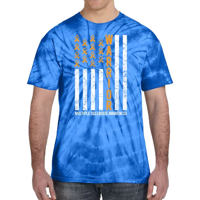 Orange Warrior And Multiple Sclerosis Awareness Gift Tie-Dye T-Shirt