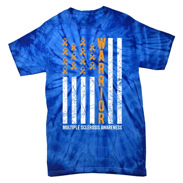 Orange Warrior And Multiple Sclerosis Awareness Gift Tie-Dye T-Shirt