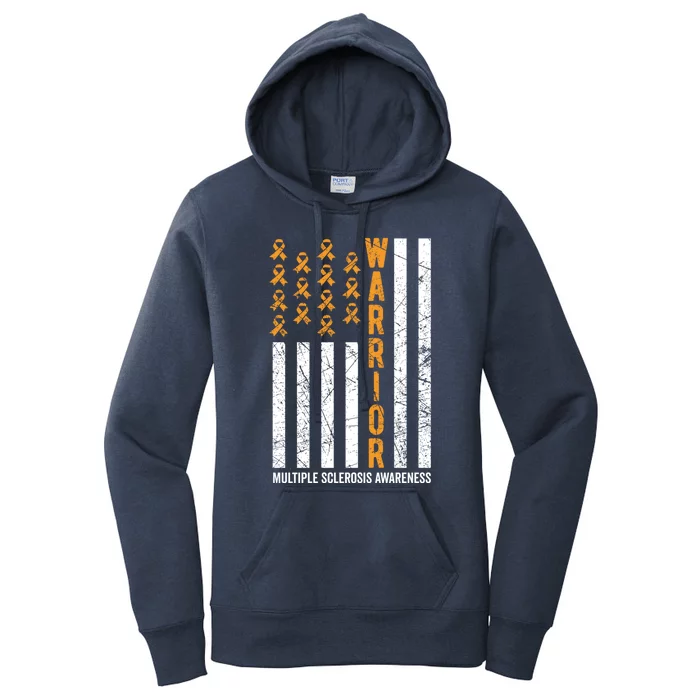 Orange Warrior And Multiple Sclerosis Awareness Gift Women's Pullover Hoodie