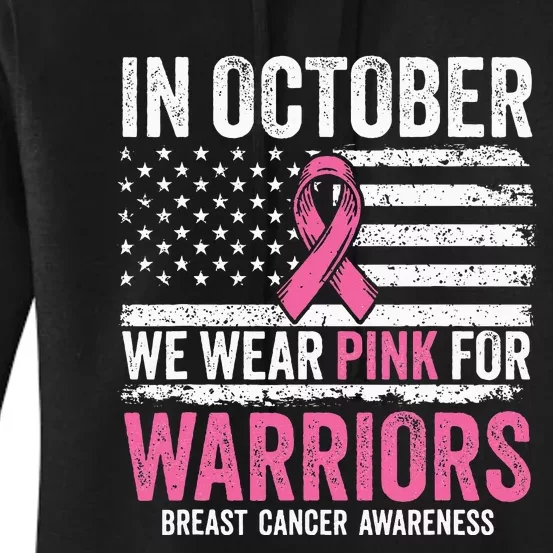 October Warrior Breast Cancer Awareness Support Women's Pullover Hoodie