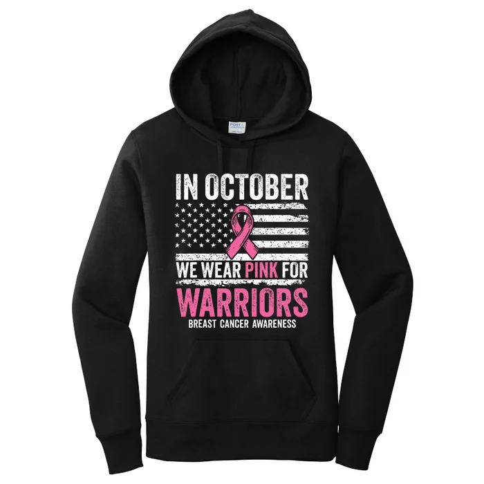 October Warrior Breast Cancer Awareness Support Women's Pullover Hoodie