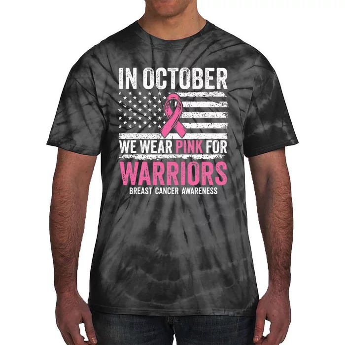 October Warrior Breast Cancer Awareness Support Tie-Dye T-Shirt