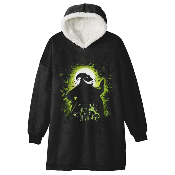 Oogie With Boogie Portrait Jack And Sally Halloween Hooded Wearable Blanket