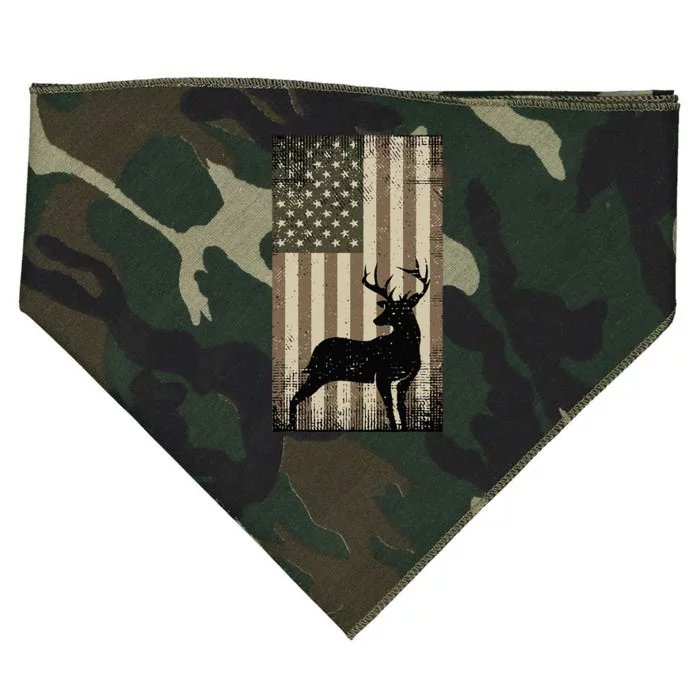 Outdoor Whitetail Buck Deer Usa Flag Big Game Hunter USA-Made Doggie Bandana