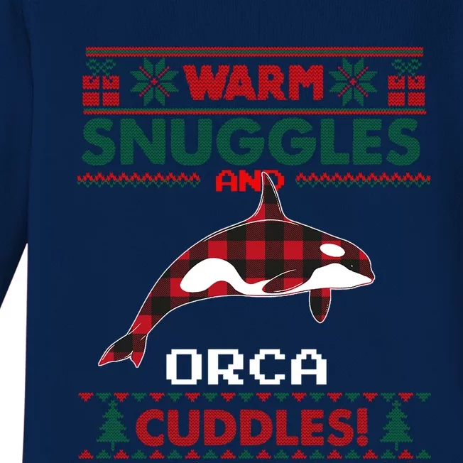 Orca Whale Christmas Pajama Cool Gift Ugly Christmas Sweater Cute Gift Baby Long Sleeve Bodysuit