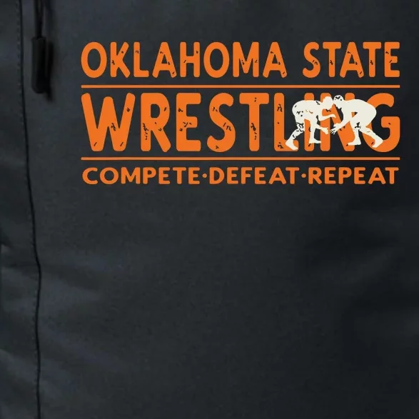 Oklahoma Wrestling Compete Defeat Repeat Daily Commute Backpack