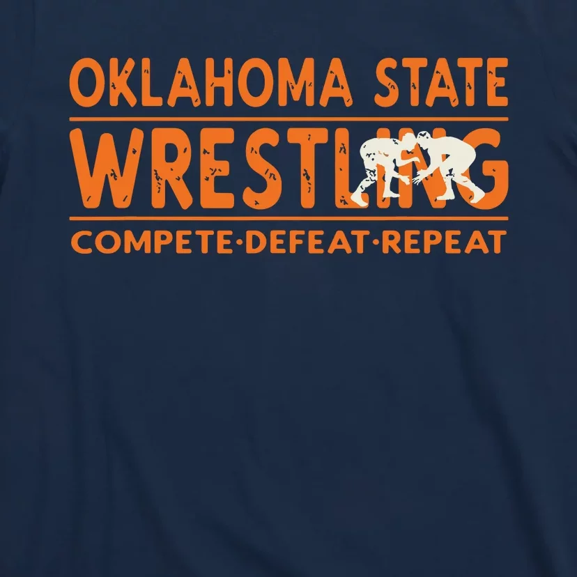 Oklahoma Wrestling Compete Defeat Repeat T-Shirt