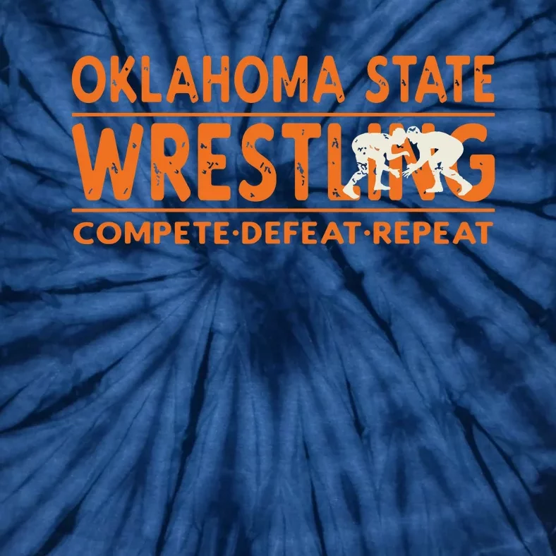 Oklahoma Wrestling Compete Defeat Repeat Tie-Dye T-Shirt