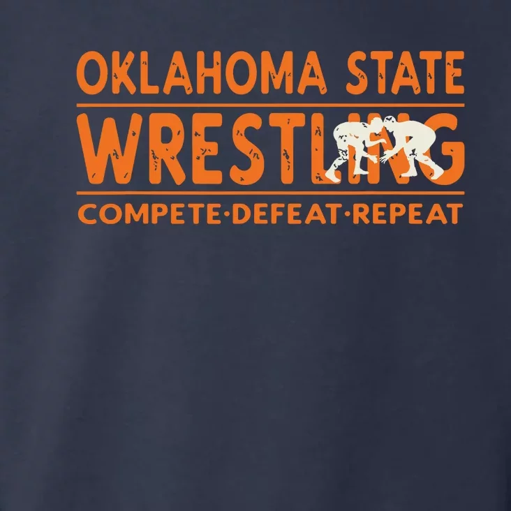 Oklahoma Wrestling Compete Defeat Repeat Toddler Hoodie